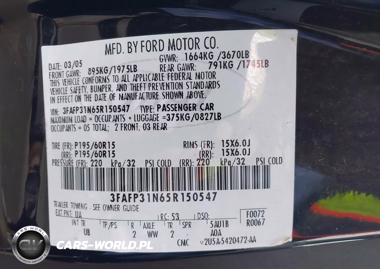 2005 Ford Focus Zx3 VIN:3FAFP31N65R150547 - 9