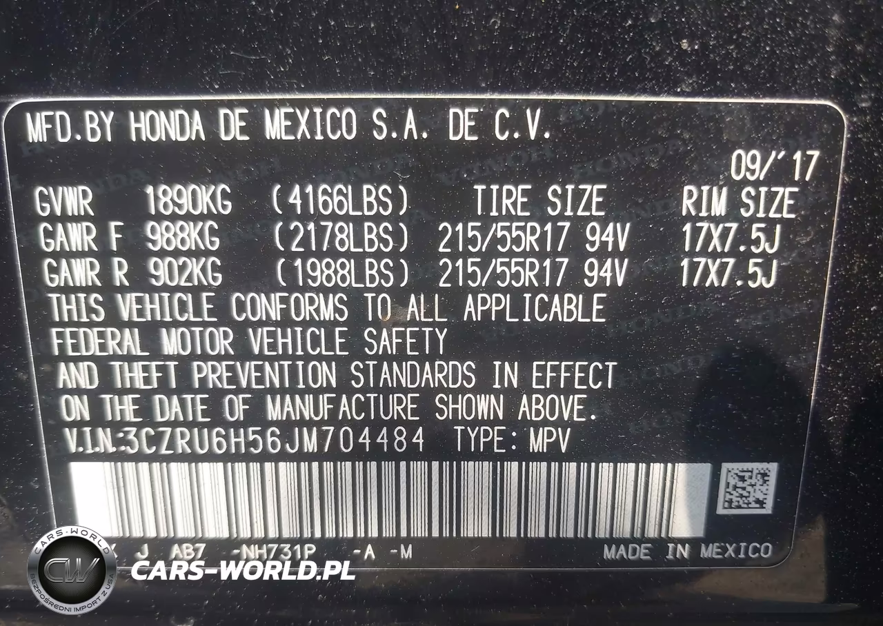 2018 Honda Hr-V Ex VIN:3CZRU6H56JM704484 - 9