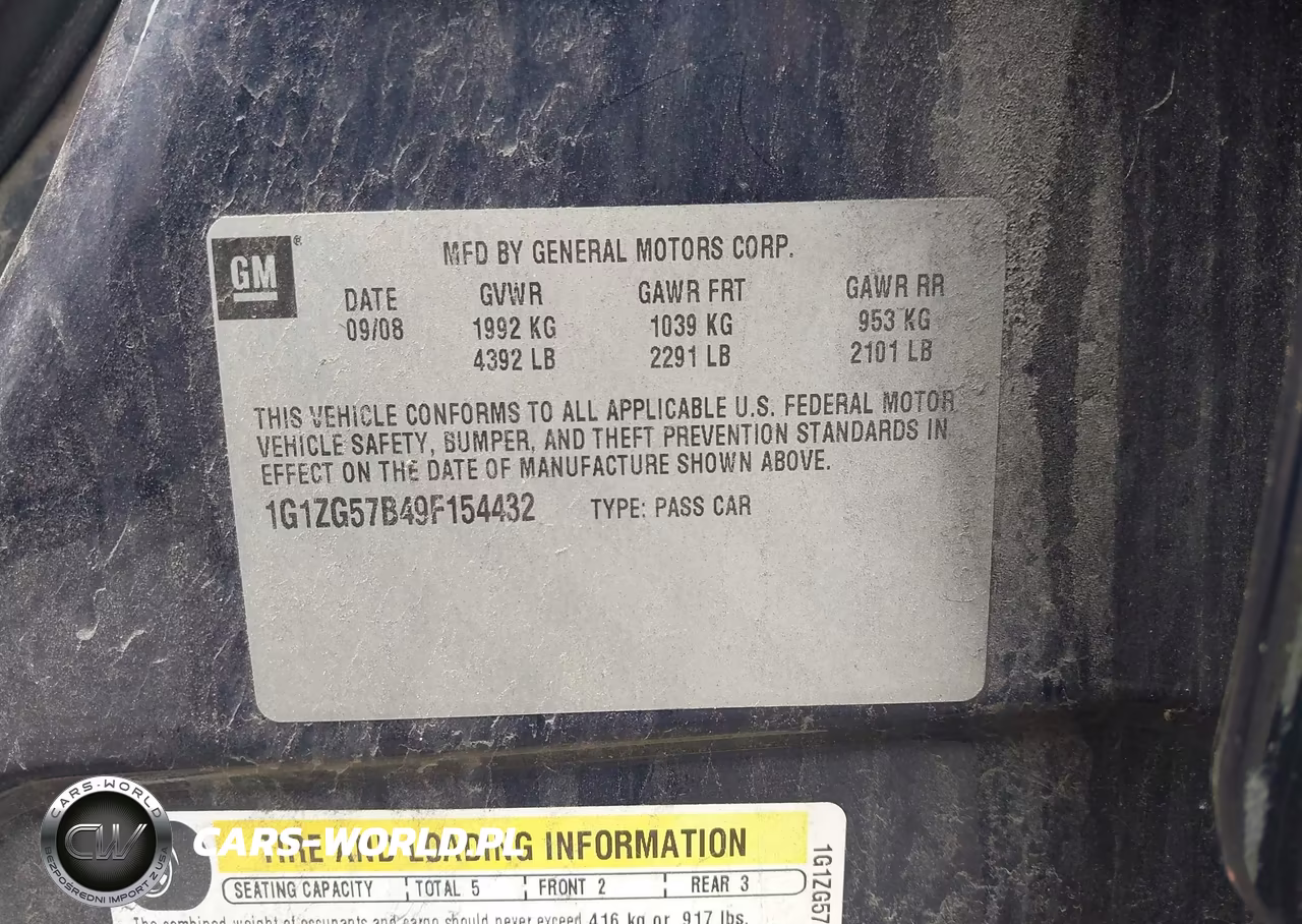 2009 Chevrolet Malibu Ls VIN:1G1ZG57B49F154432 - 9