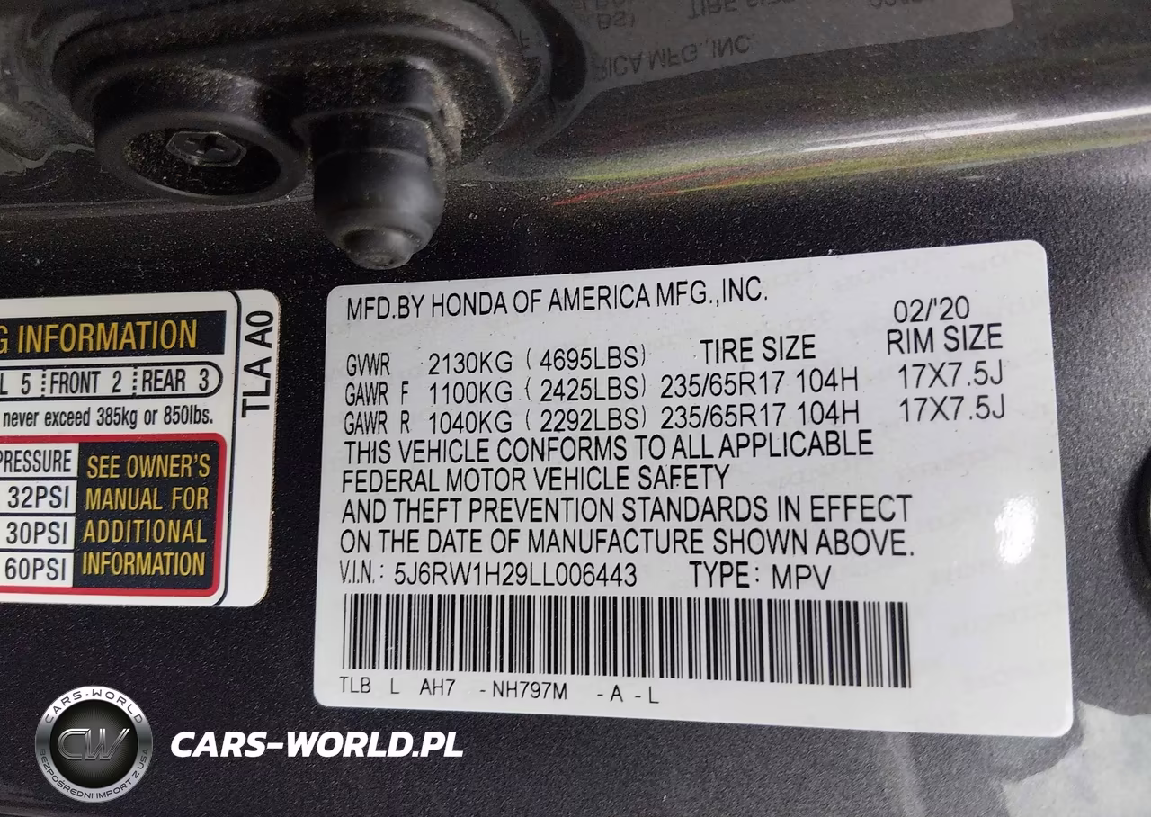 2020 Honda Cr-V 2Wd Lx VIN:5J6RW1H29LL006443 - 9