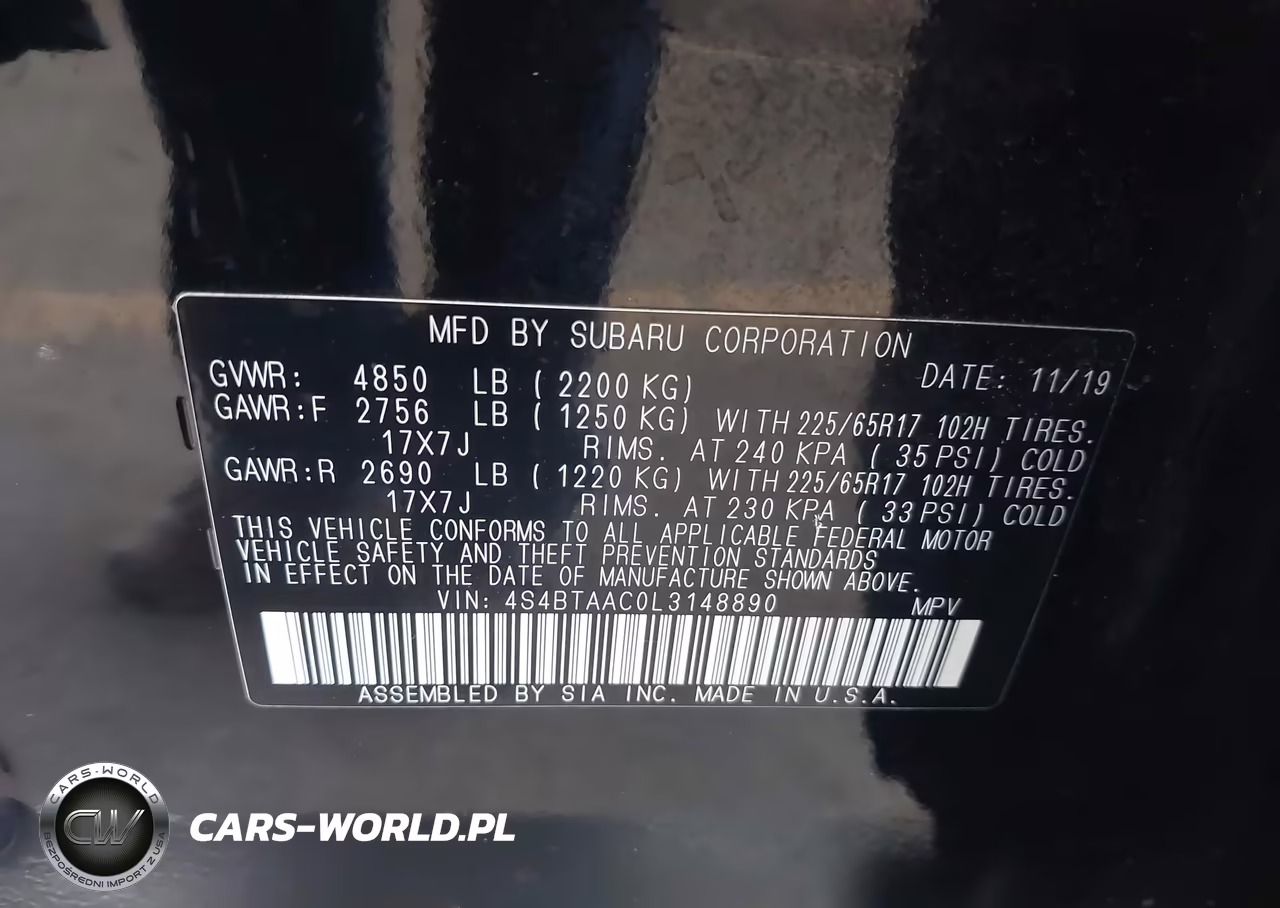 2020 Subaru Outback VIN:4S4BTAAC0L3148890 - 9
