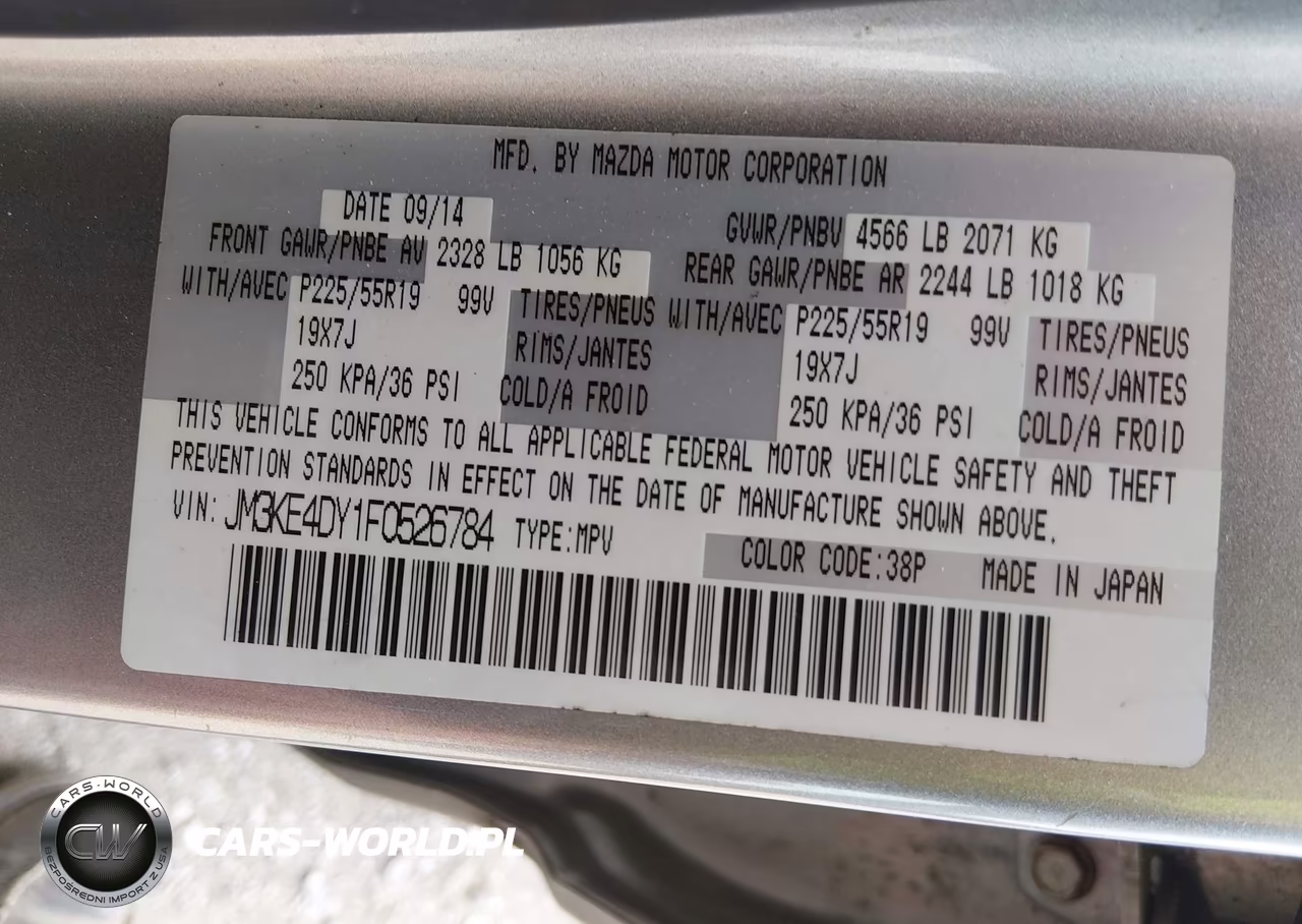 2015 Mazda Cx-5 Grand Touring VIN:JM3KE4DY1F0526784 - 9