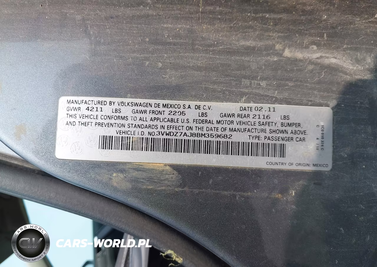 2011 Volkswagen Jetta 2.5L Se VIN:3VWDZ7AJ8BM359682 - 9
