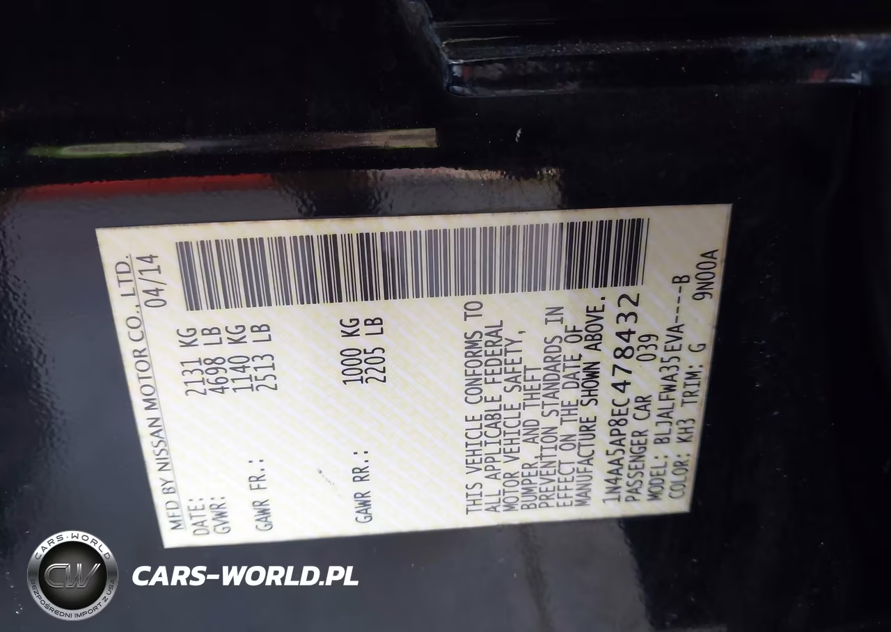 2014 Nissan Maxima 3.5 Sv VIN:1N4AA5AP8EC478432 - 9