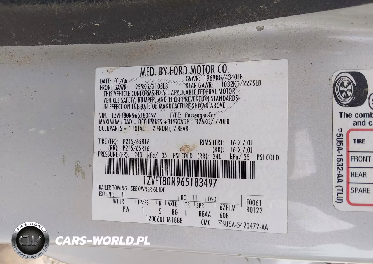 2006 Ford Mustang V6 VIN:1ZVFT80N965183497 - 9