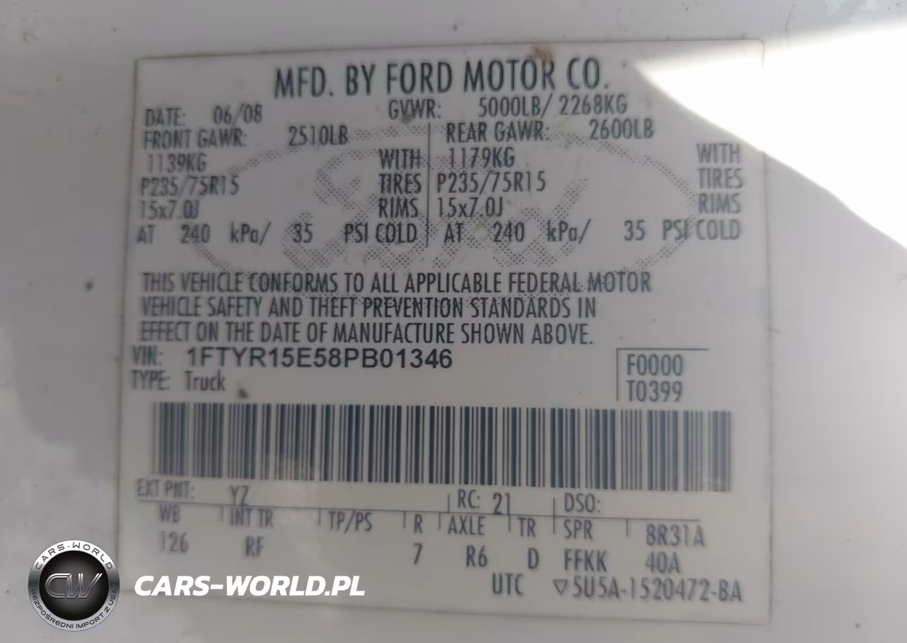 2008 Ford Ranger Fx4 Off-Rd-Sport-Xl-Xlt VIN:1FTYR15E58PB01346 - 9