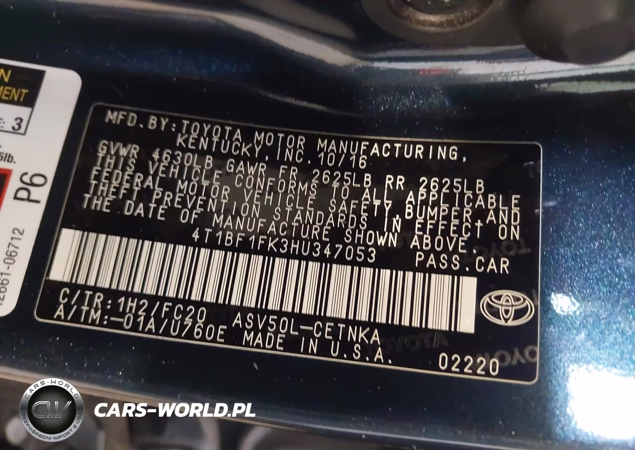 2017 Toyota Camry Le VIN:4T1BF1FK3HU347053 - 9