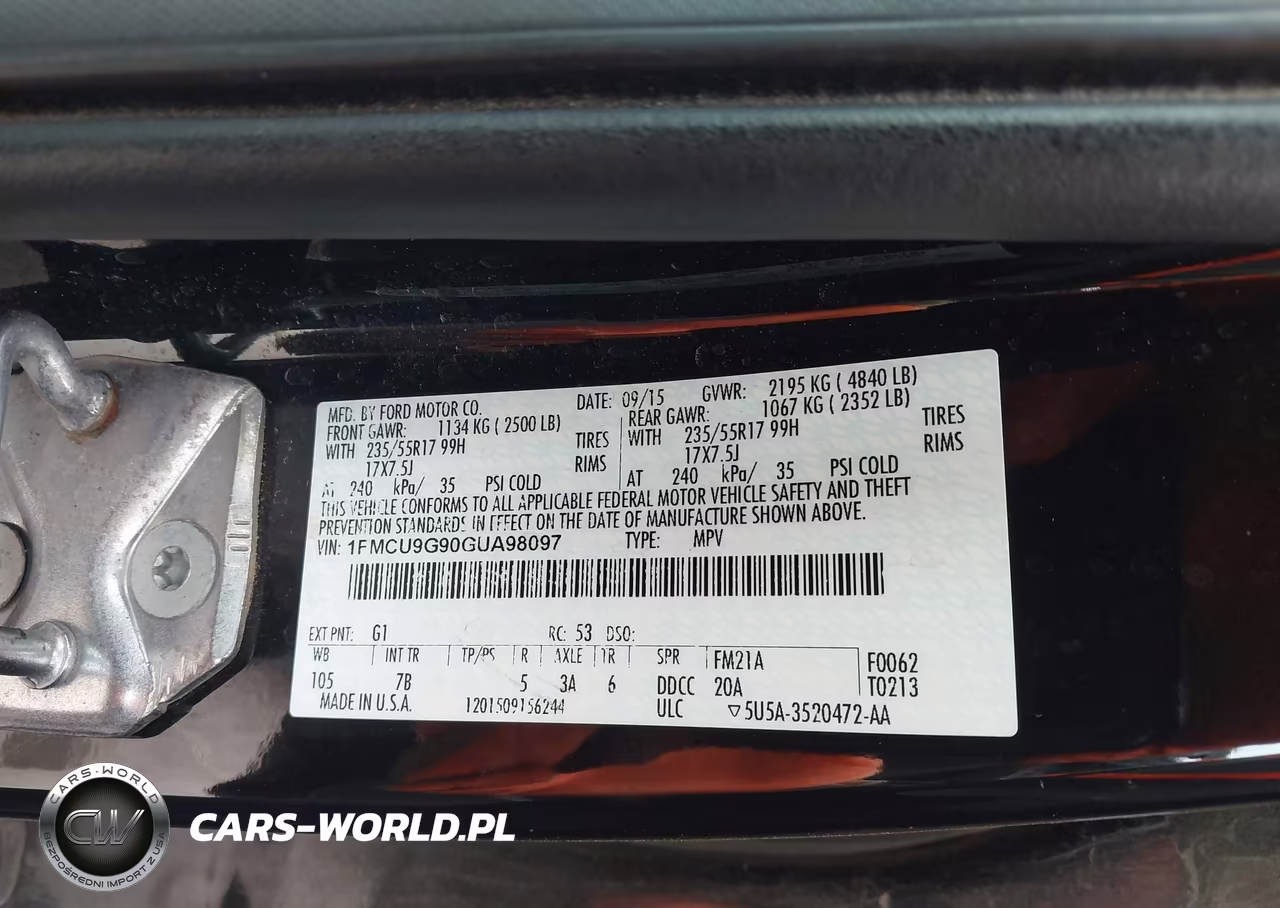 2016 Ford Escape Se VIN:1FMCU9G90GUA98097 - 9