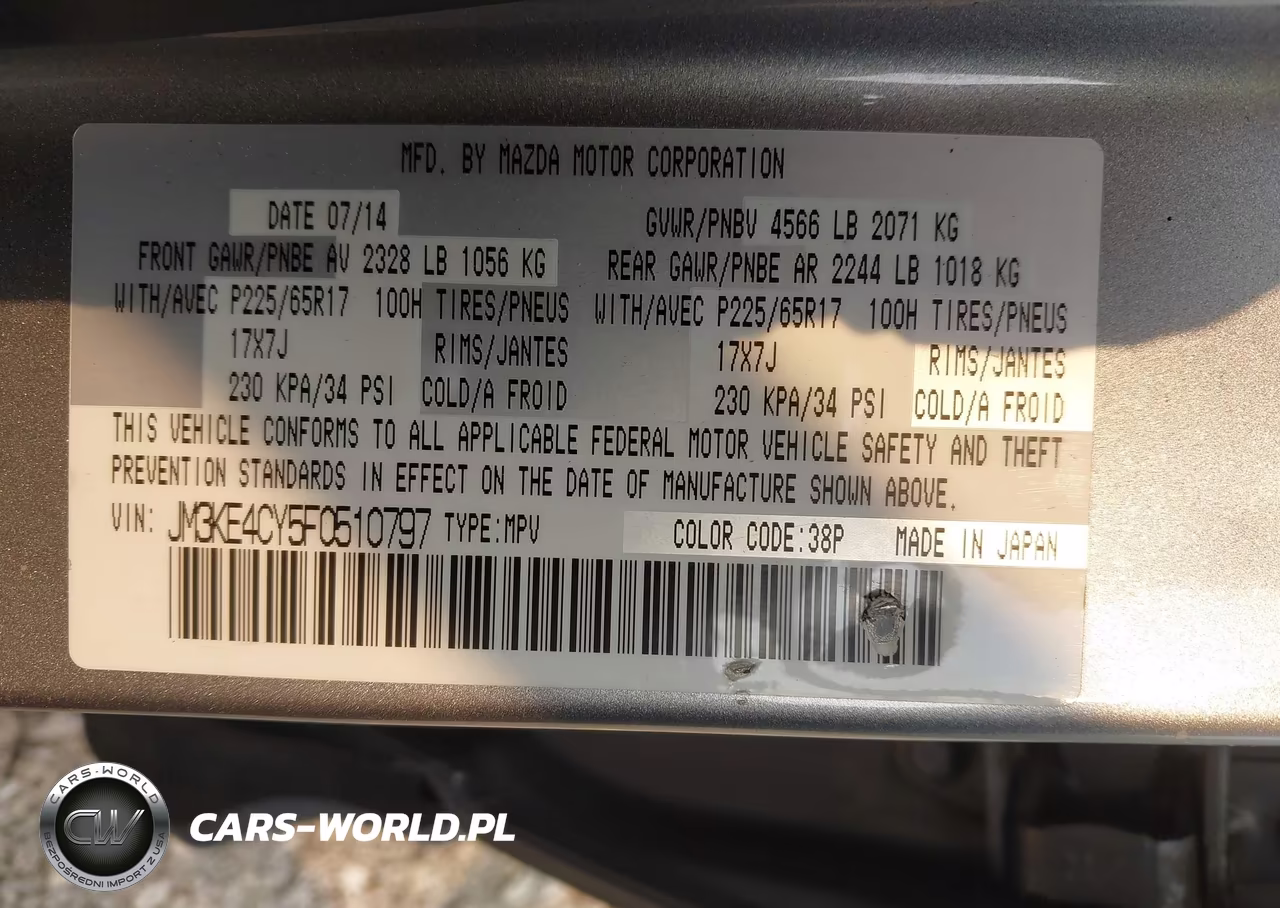 2015 Mazda Cx-5 Touring VIN:JM3KE4CY5F0510797 - 9