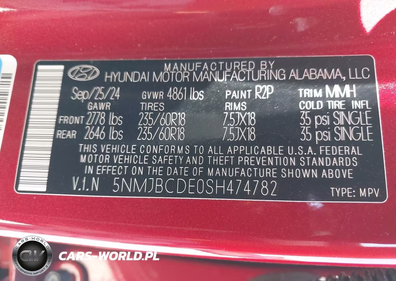2025 Hyundai Tucson Sel VIN:5NMJBCDE0SH474782 - 9