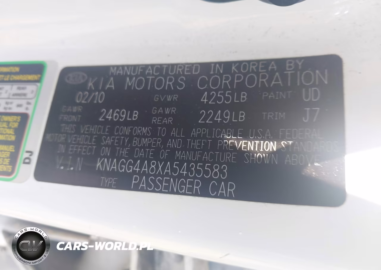 2010 Kia Optima Lx VIN:KNAGG4A8XA5435583 - 9