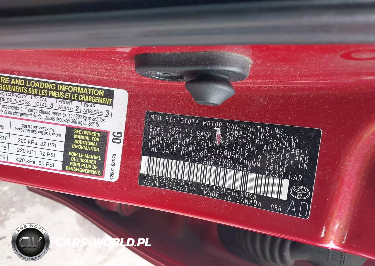 2014 Toyota Corolla Le VIN:2T1BURHE1EC073098 - 9