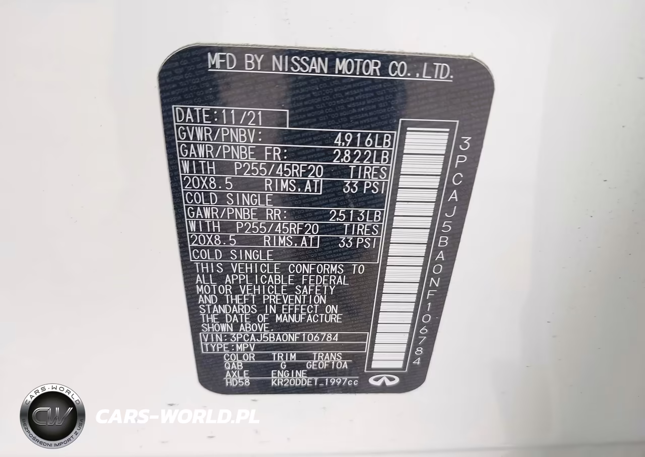 2022 Infiniti Qx50 Luxe VIN:3PCAJ5BA0NF106784 - 9