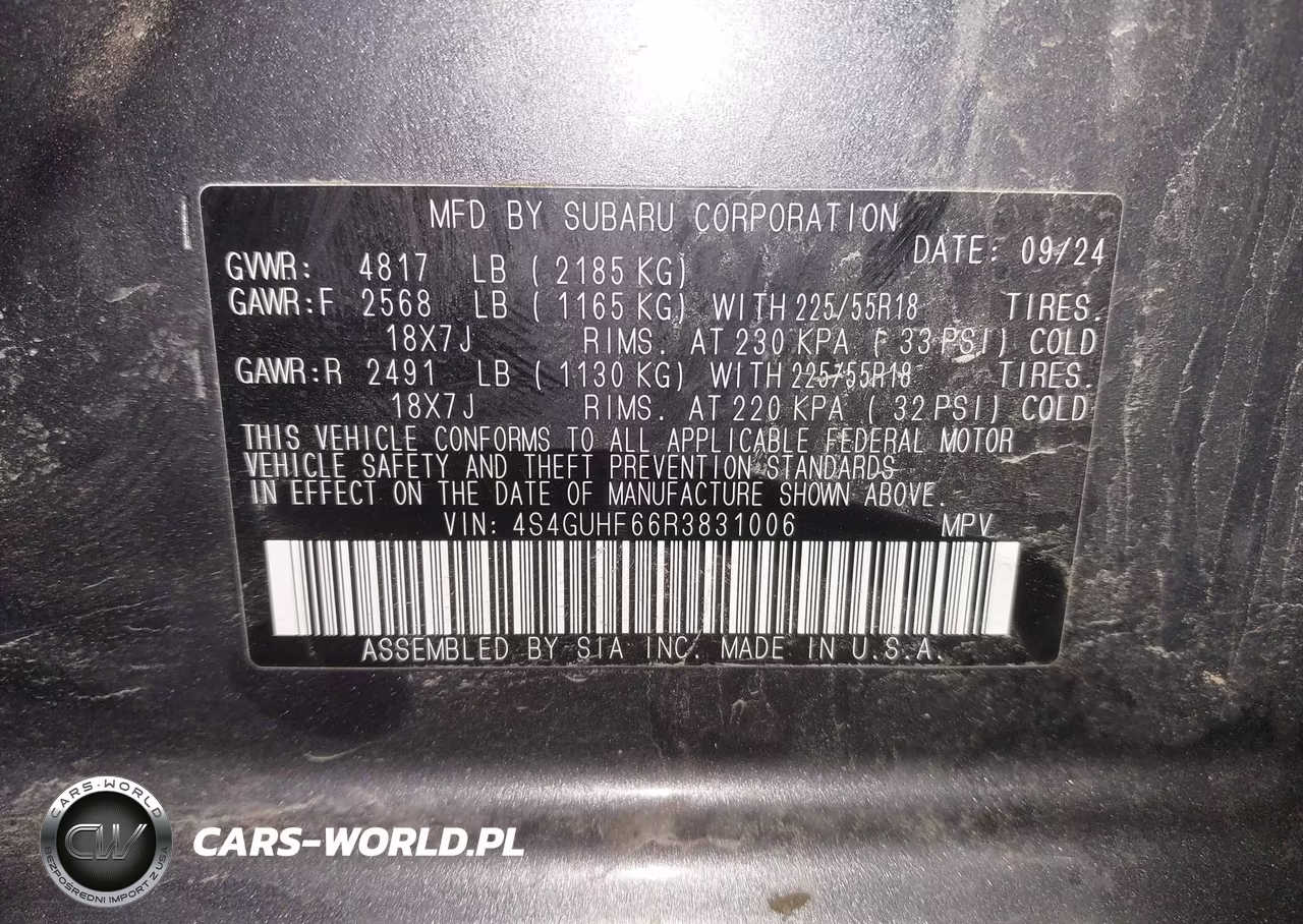 2024 Subaru Crosstrek Sport VIN:4S4GUHF66R3831006 - 9