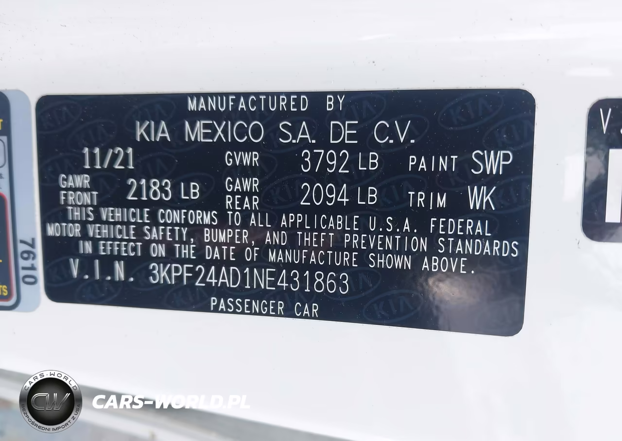 2022 Kia Forte Lxs VIN:3KPF24AD1NE431863 - 9