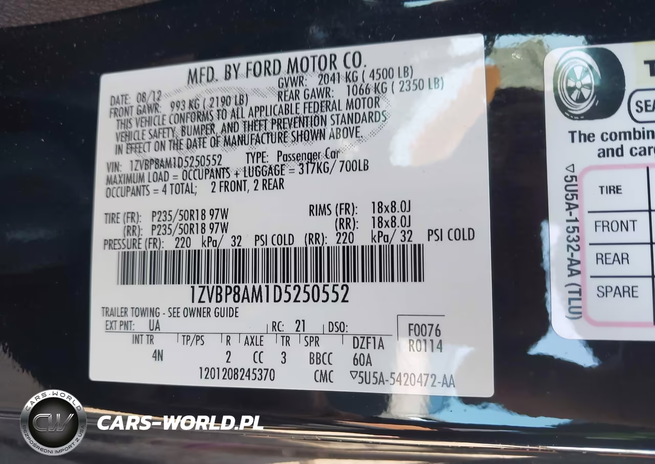 2013 Ford Mustang V6 Premium VIN:1ZVBP8AM1D5250552 - 9