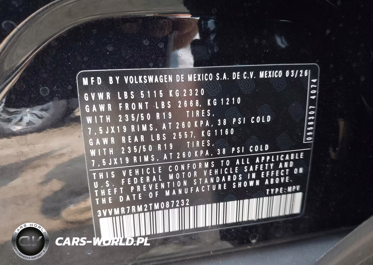 2026 Volkswagen Tiguan Se VIN:3VVMR7RM2TM087232 - 9