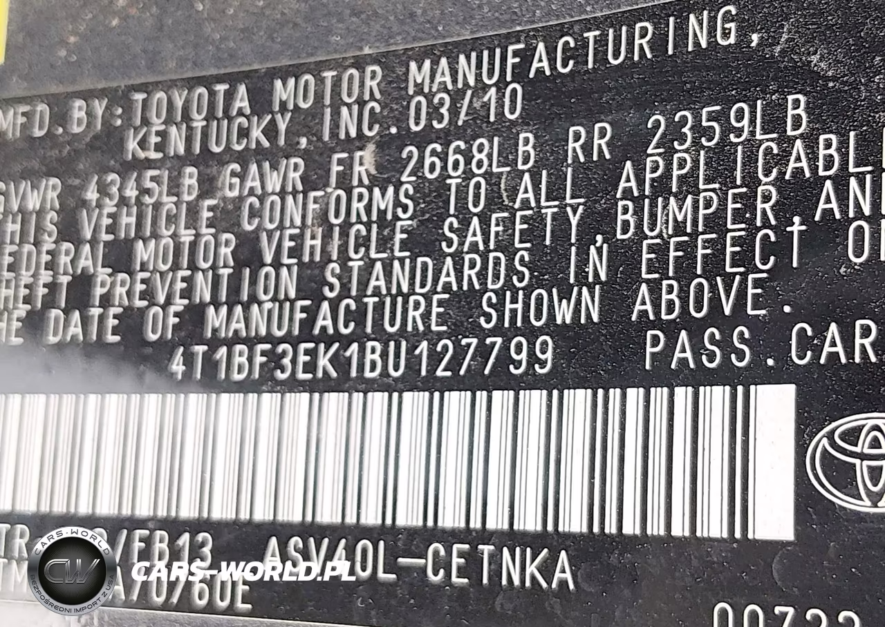 2011 Toyota Camry Le VIN:4T1BF3EK1BU127799 - 9