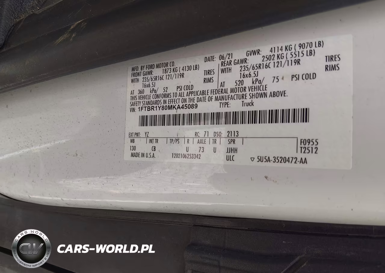 2021 Ford Transit-250 VIN:1FTBR1Y80MKA45089 - 9