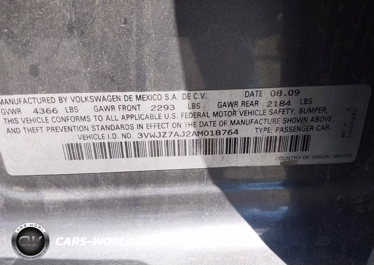 2010 Volkswagen Jetta S VIN:3VWJZ7AJ2AM018764 - 9