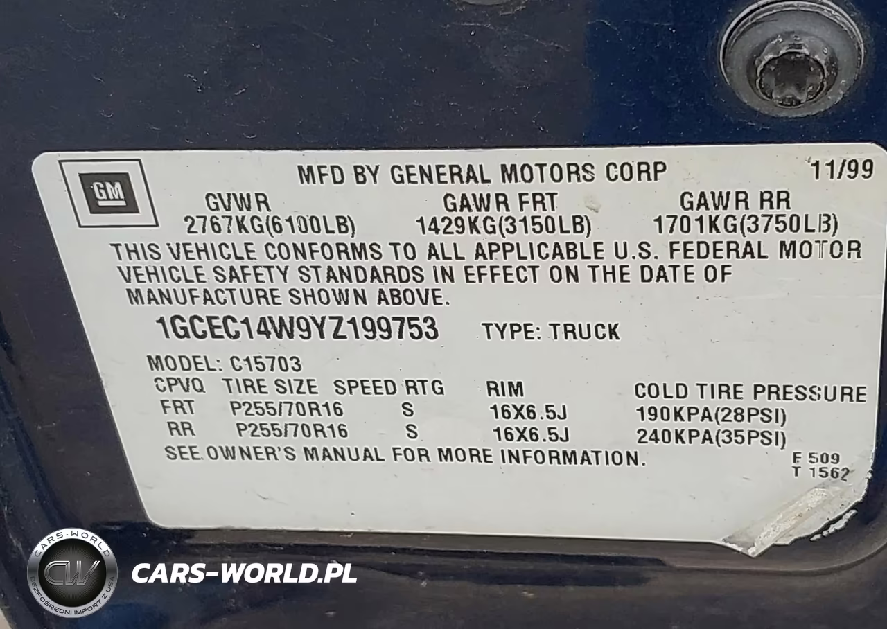 2000 Chevrolet Silverado 1500 VIN:1GCEC14W9YZ199753 - 9