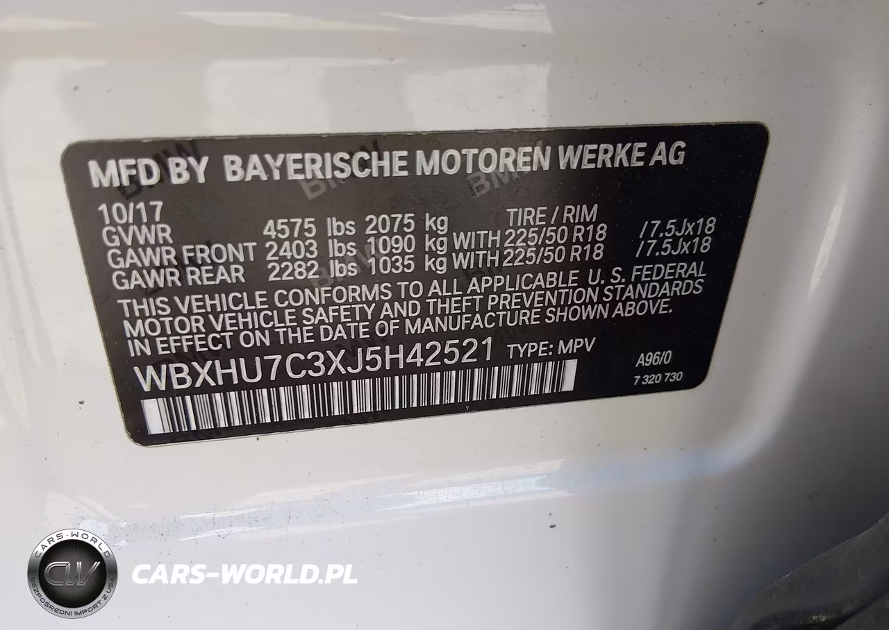 2018 BMW X1 Sdrive28I VIN:WBXHU7C3XJ5H42521 - 9