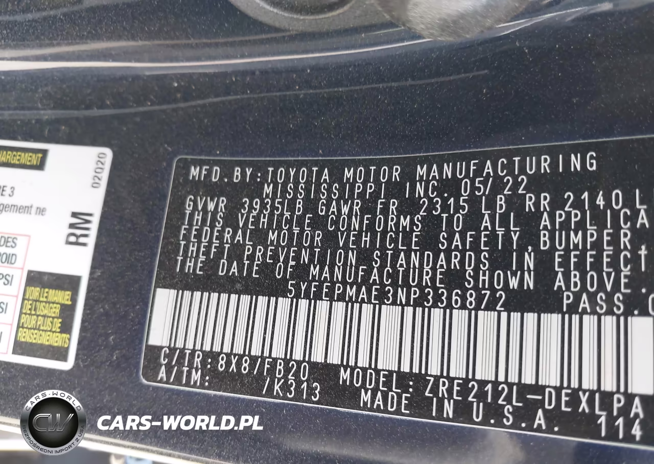 2022 Toyota Corolla Le VIN:5YFEPMAE3NP336872 - 9