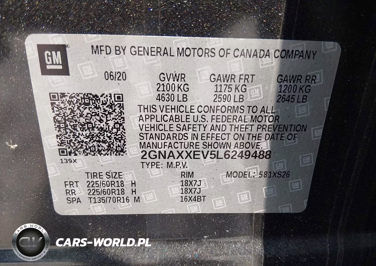 2020 Chevrolet Equinox Awd Premier 1.5L Turbo VIN:2GNAXXEV5L6249488 - 9