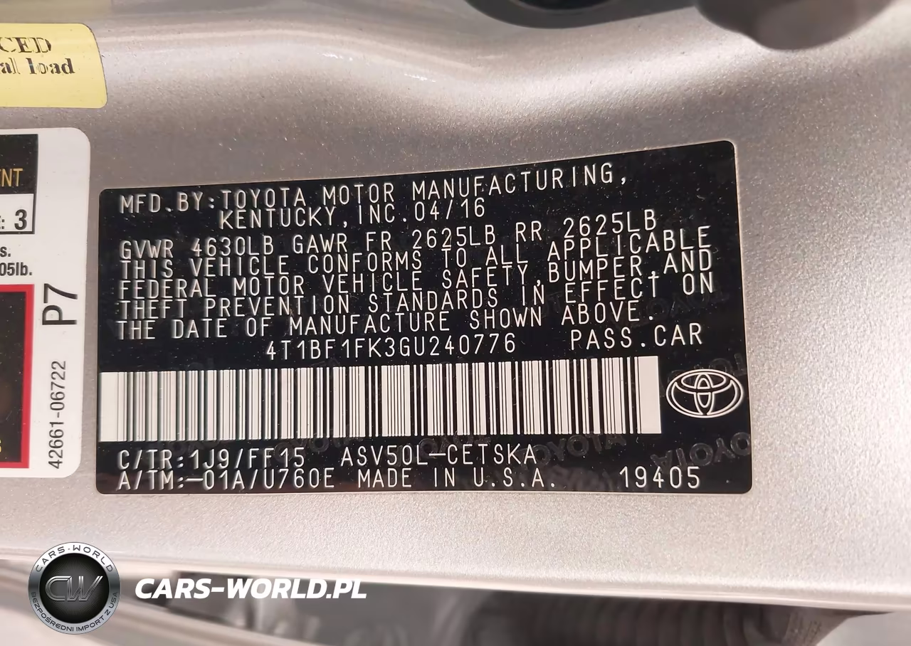 2016 Toyota Camry Se VIN:4T1BF1FK3GU240776 - 9