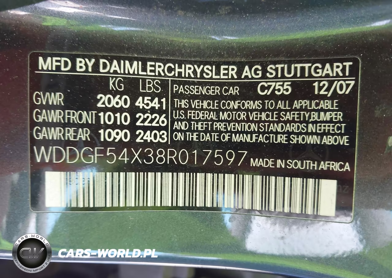 2008 Mercedes-Benz C 300 Luxury-Sport VIN:WDDGF54X38R017597 - 9