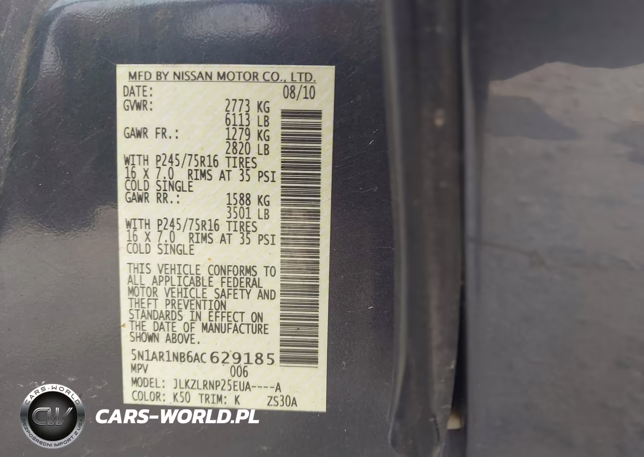 2010 Nissan Pathfinder S VIN:5N1AR1NB6AC629185 - 9