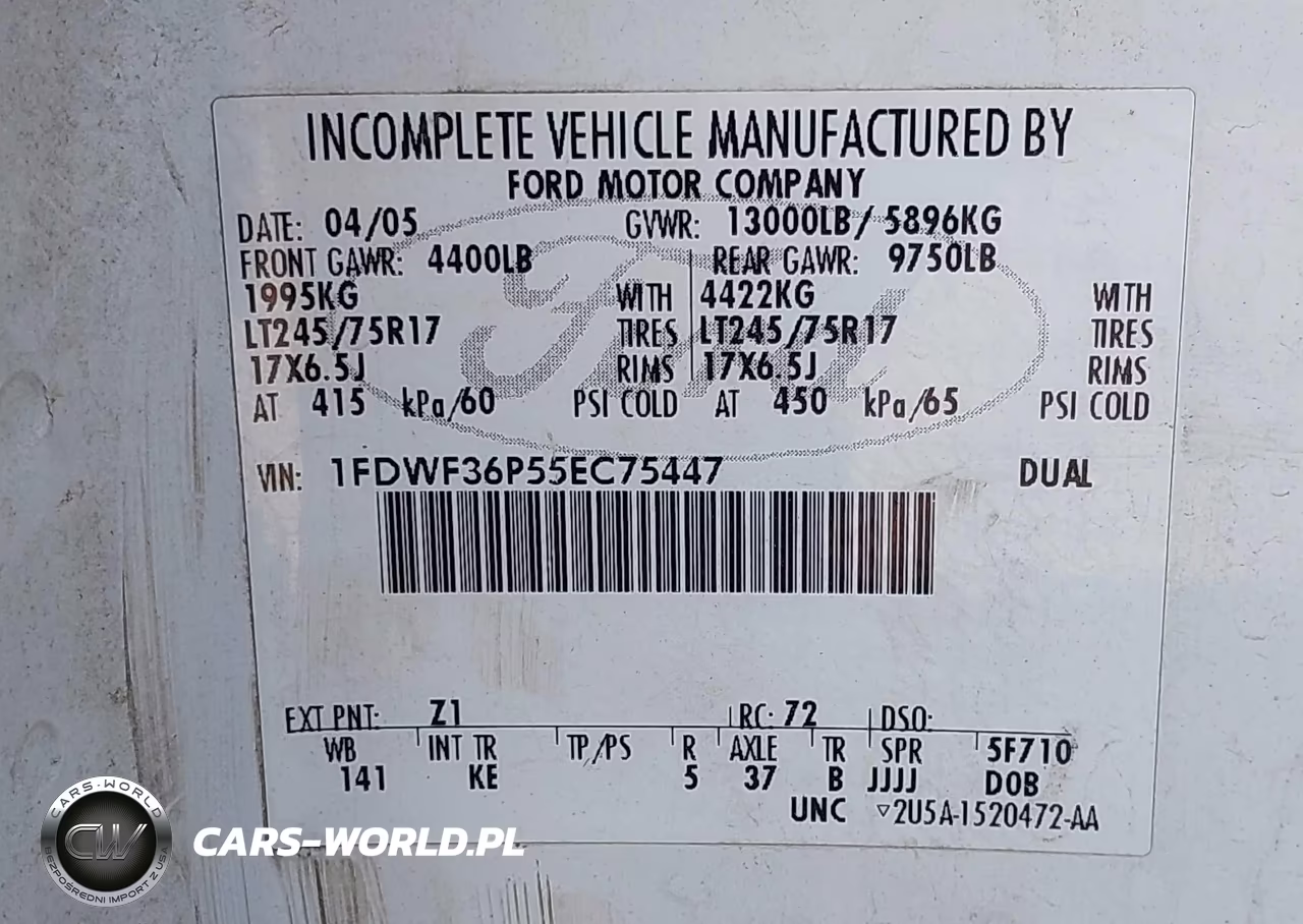 2005 Ford F-350 Xl-Xlt VIN:1FDWF36P55EC75447 - 8