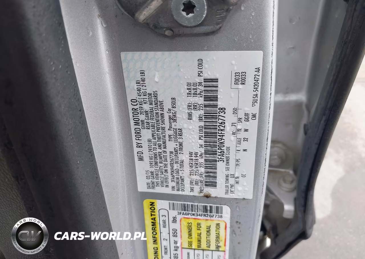 2015 Ford Fusion Titanium VIN:3FA6P0K94FR267738 - 9