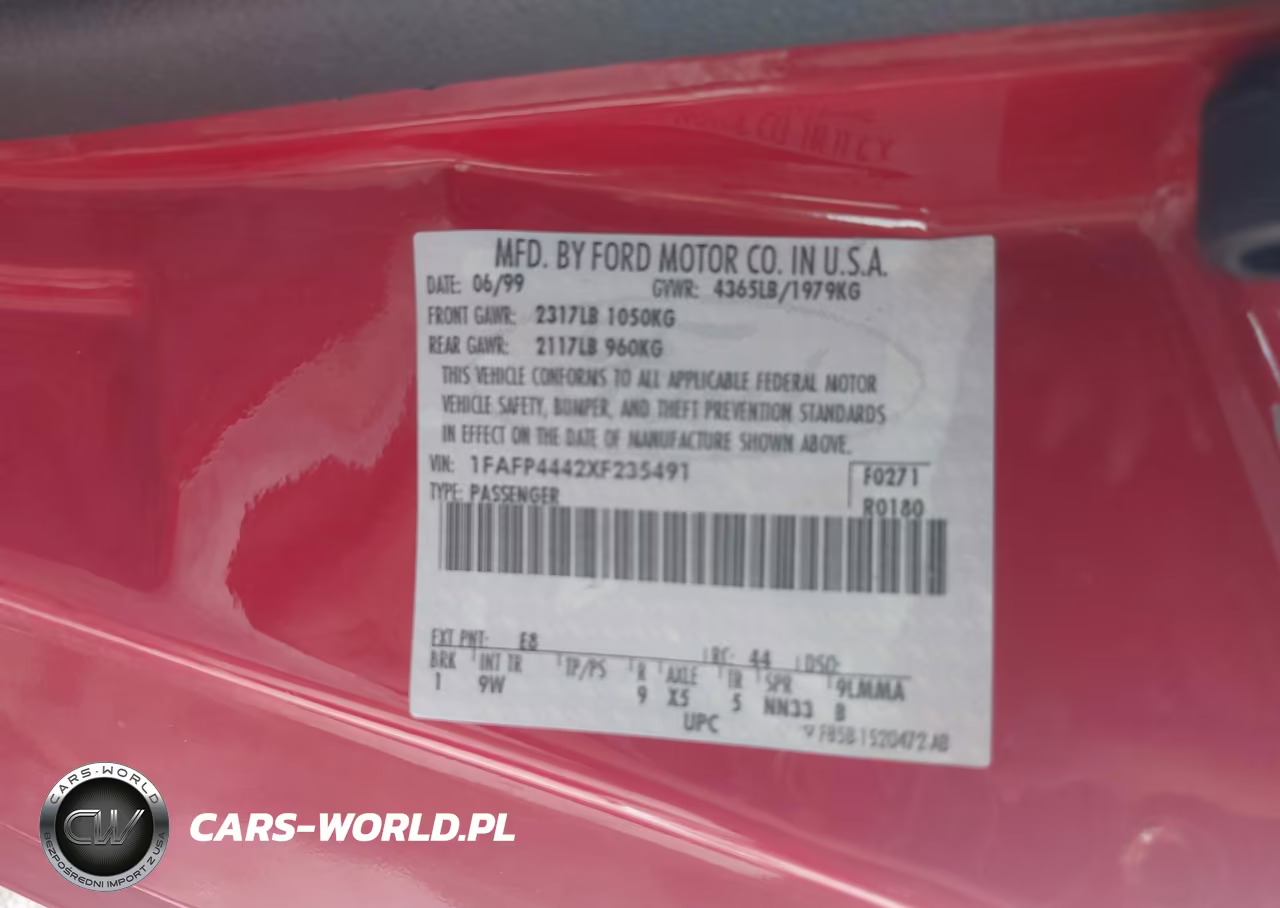 1999 Ford Mustang VIN:1FAFP4442XF235491 - 9