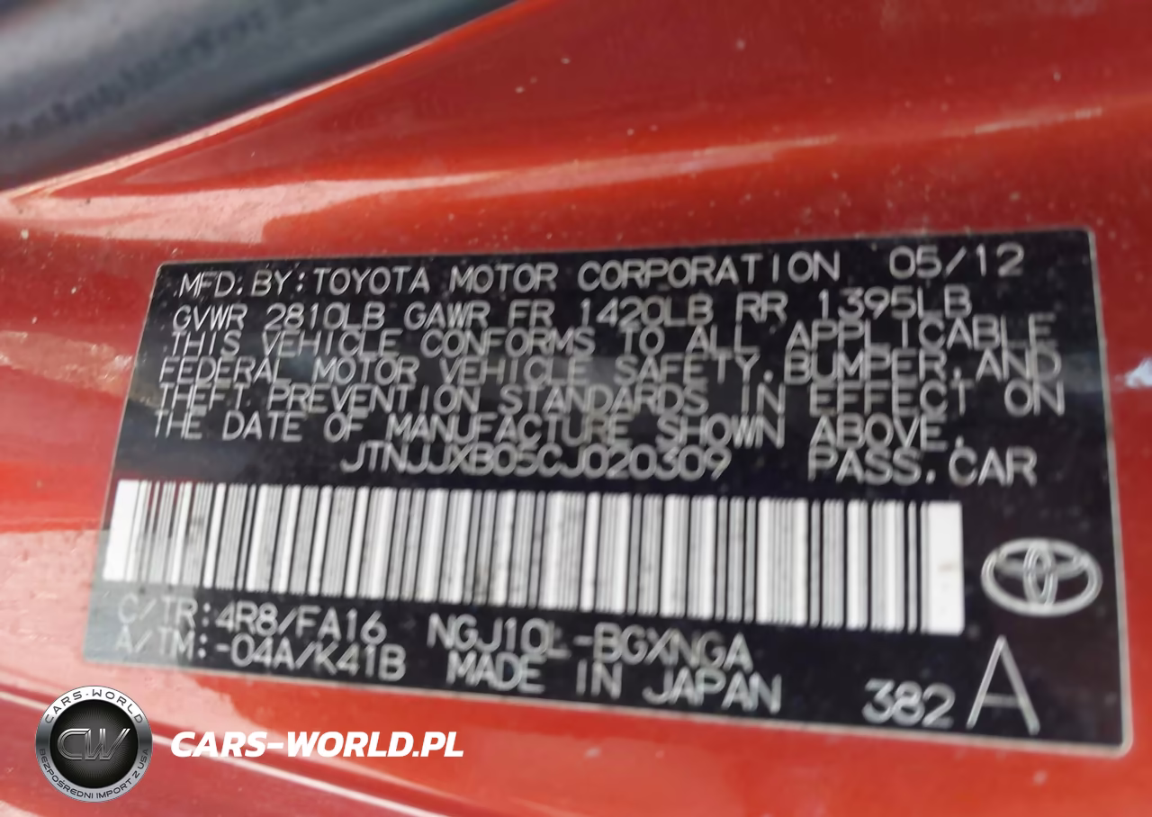 2012 Scion Iq VIN:JTNJJXB05CJ020309 - 9