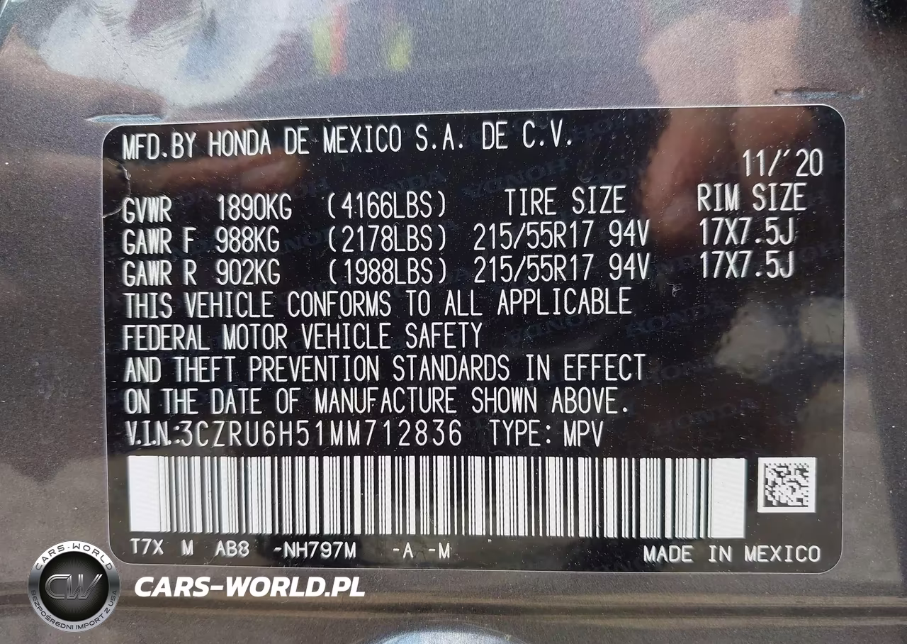 2021 Honda Hr-V Awd Ex VIN:3CZRU6H51MM712836 - 9