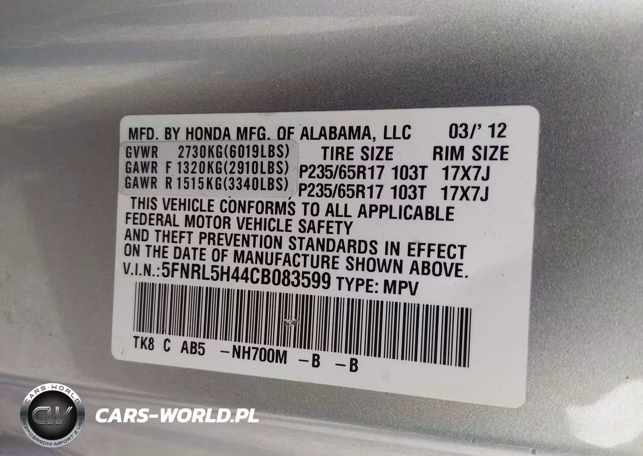 2012 Honda Odyssey Ex VIN:5FNRL5H44CB083599 - 9