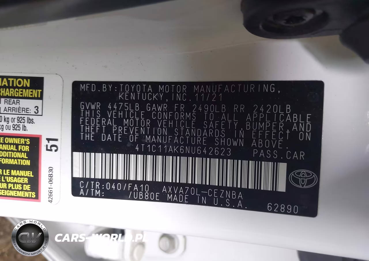 2022 Toyota Camry Le VIN:4T1C11AK6NU642623 - 9