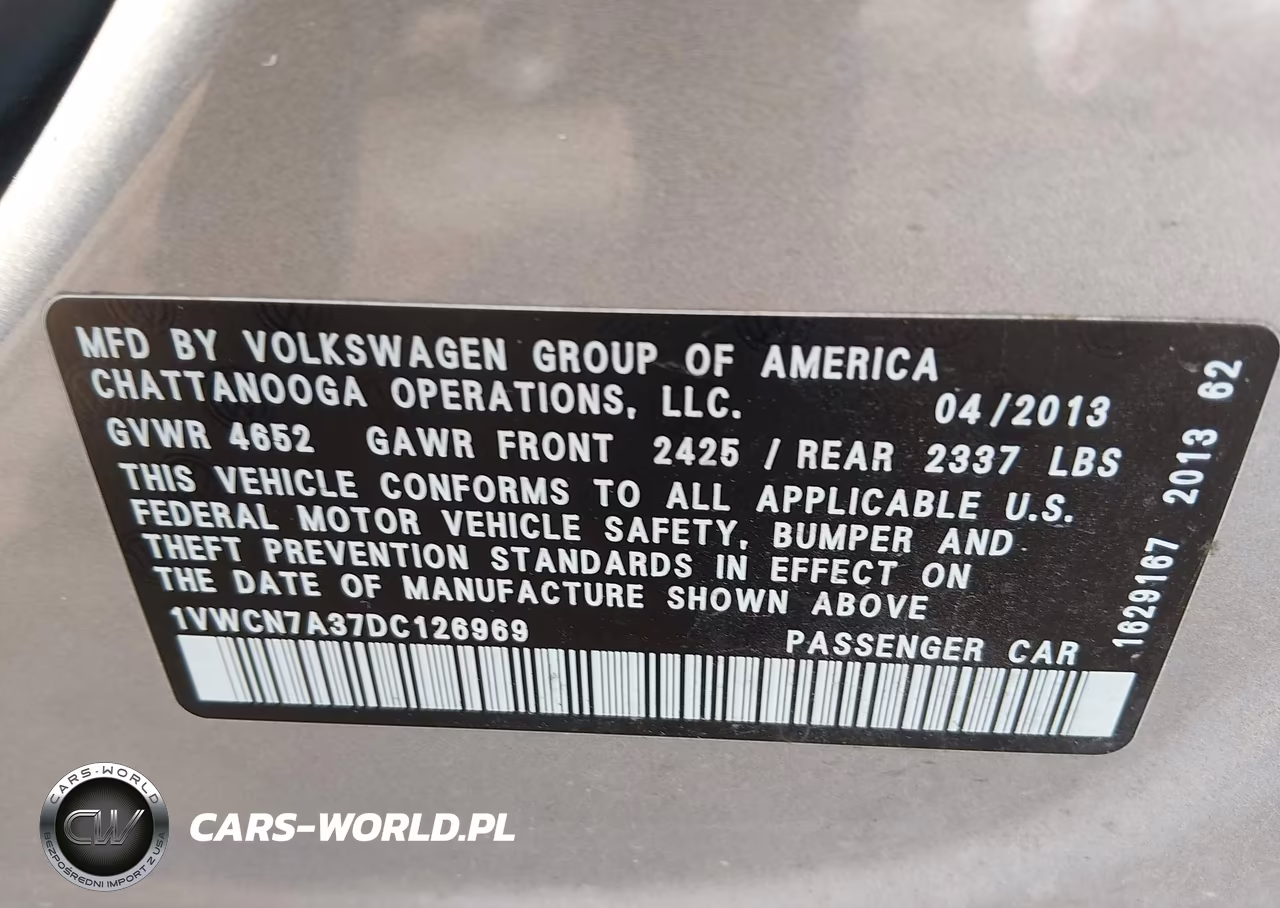 2013 Volkswagen Passat 2.0L Tdi Sel Premium VIN:1VWCN7A37DC126969 - 9
