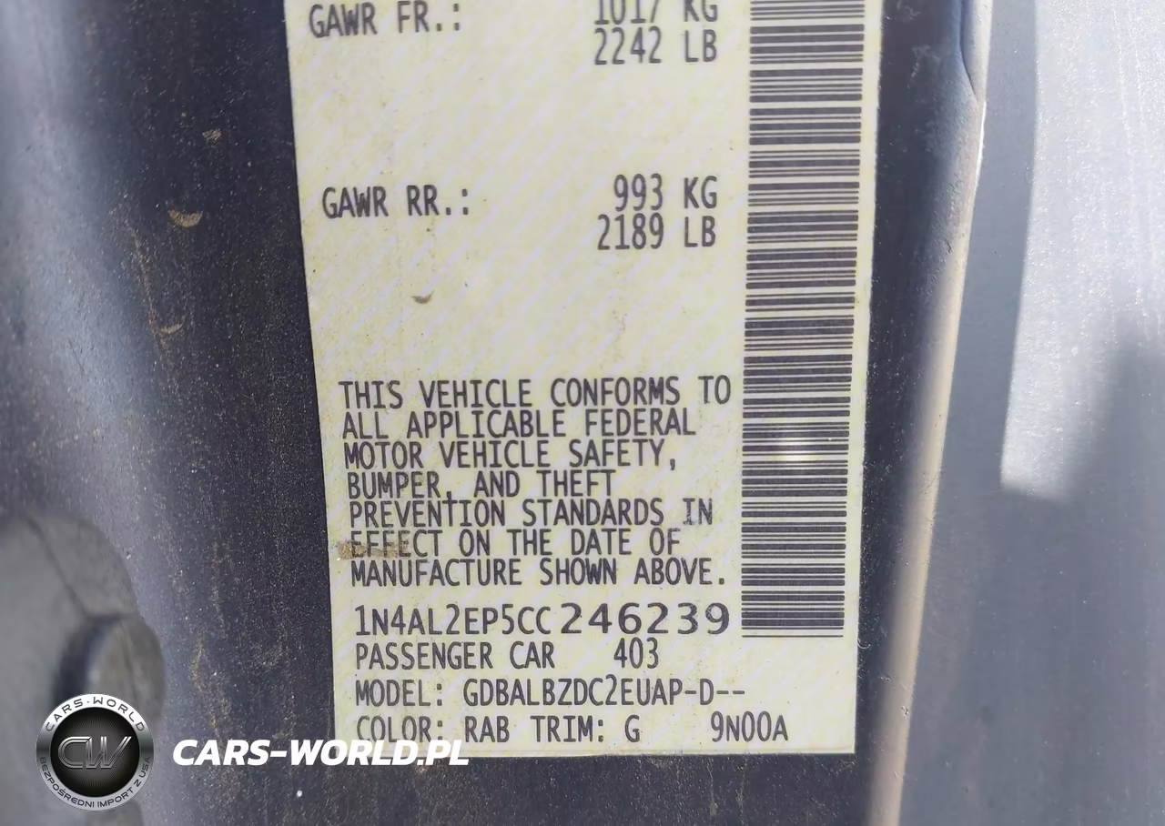 2012 Nissan Altima 2.5 S VIN:1N4AL2EP5CC246239 - 9