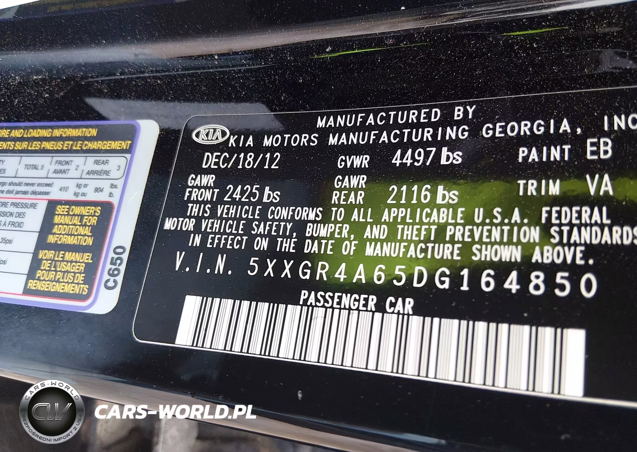 2013 Kia Optima Sx VIN:5XXGR4A65DG164850 - 9