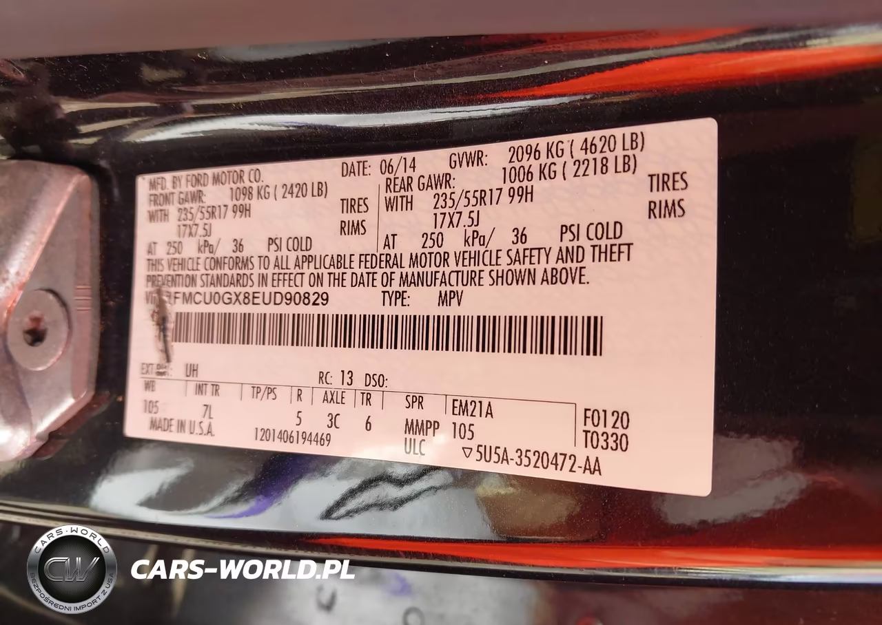 2014 Ford Escape Se VIN:1FMCU0GX8EUD90829 - 9