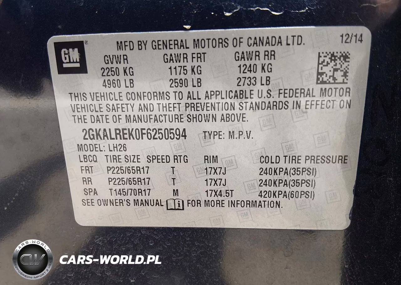 2015 GMC Terrain Sle-2 VIN:2GKALREK0F6250594 - 9