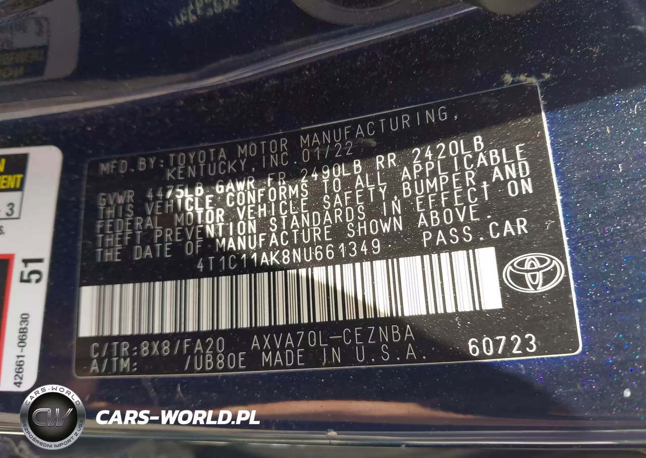 2022 Toyota Camry Le VIN:4T1C11AK8NU661349 - 9