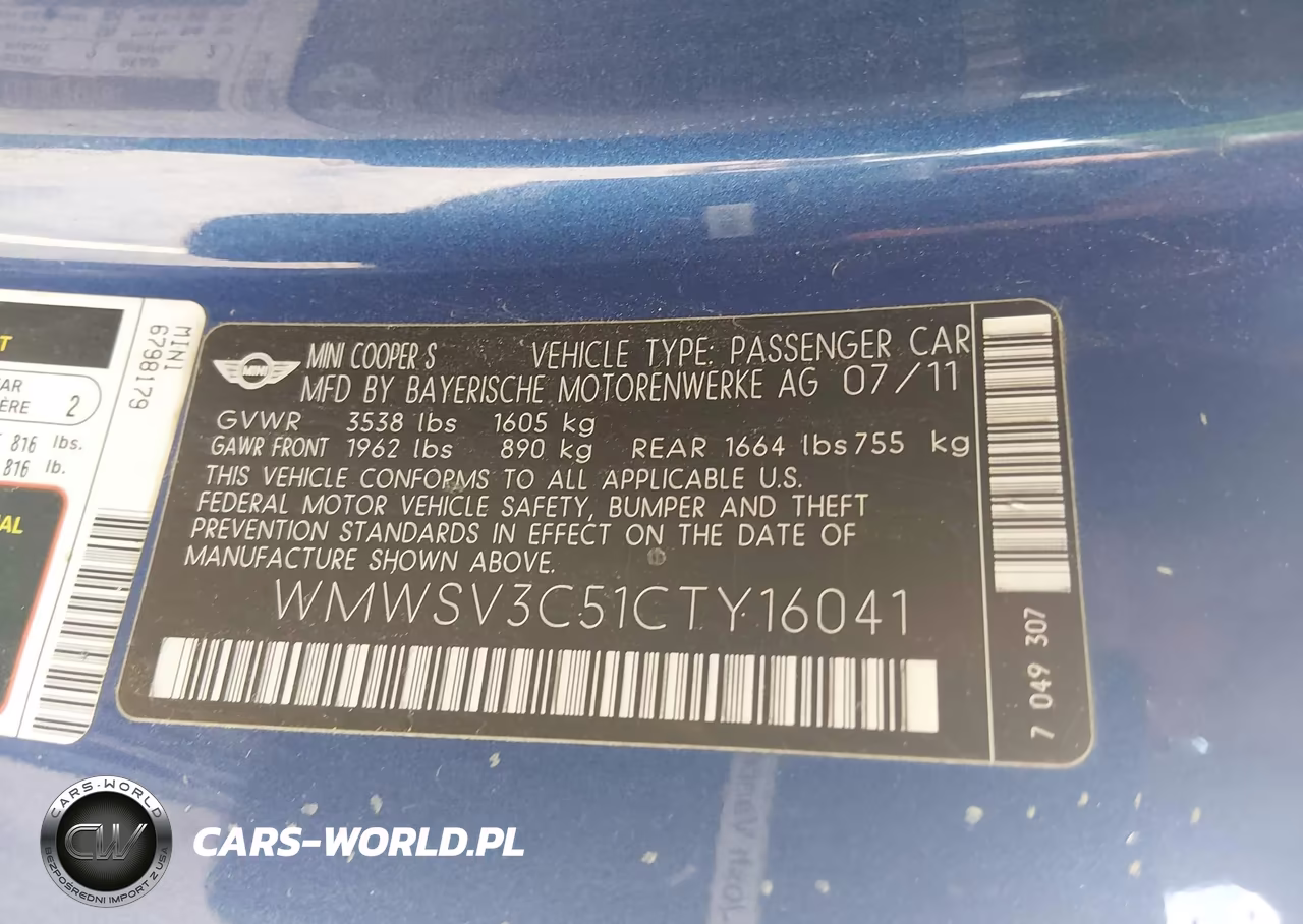 2012 Mini Cooper S VIN:WMWSV3C51CTY16041 - 9