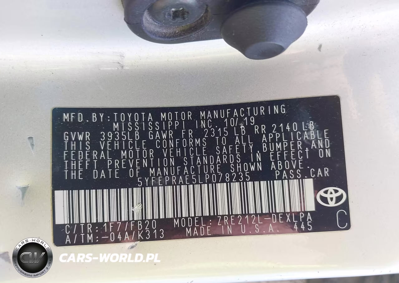 2020 Toyota Corolla Le VIN:5YFEPRAE5LP078235 - 8