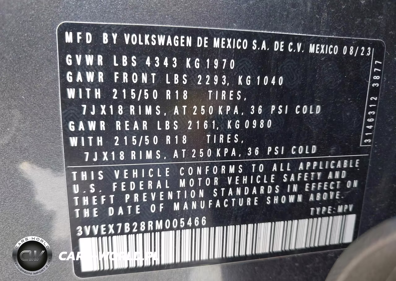 2024 Volkswagen Taos 1.5T Se VIN:3VVEX7B28RM005466 - 9