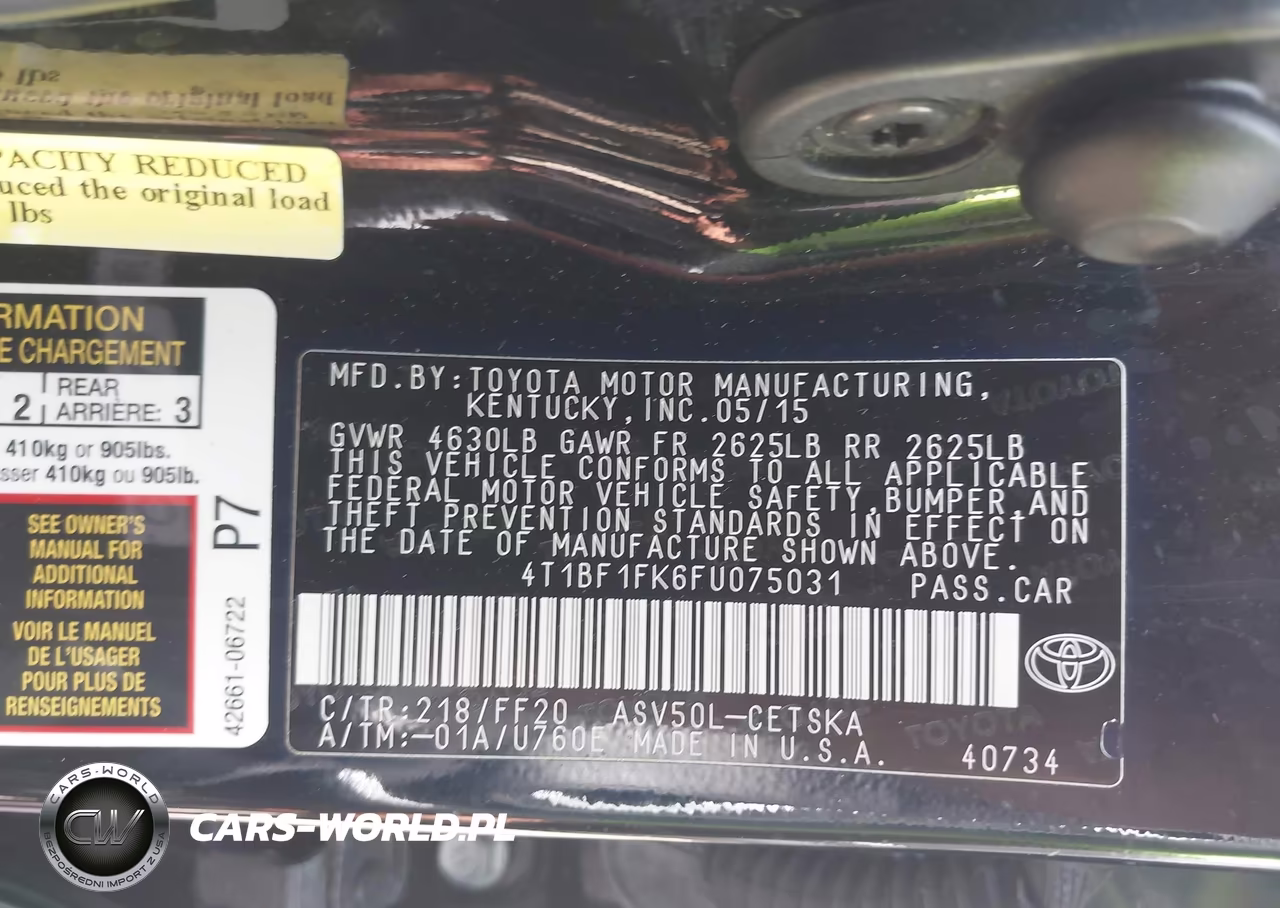 2015 Toyota Camry Se VIN:4T1BF1FK6FU075031 - 9