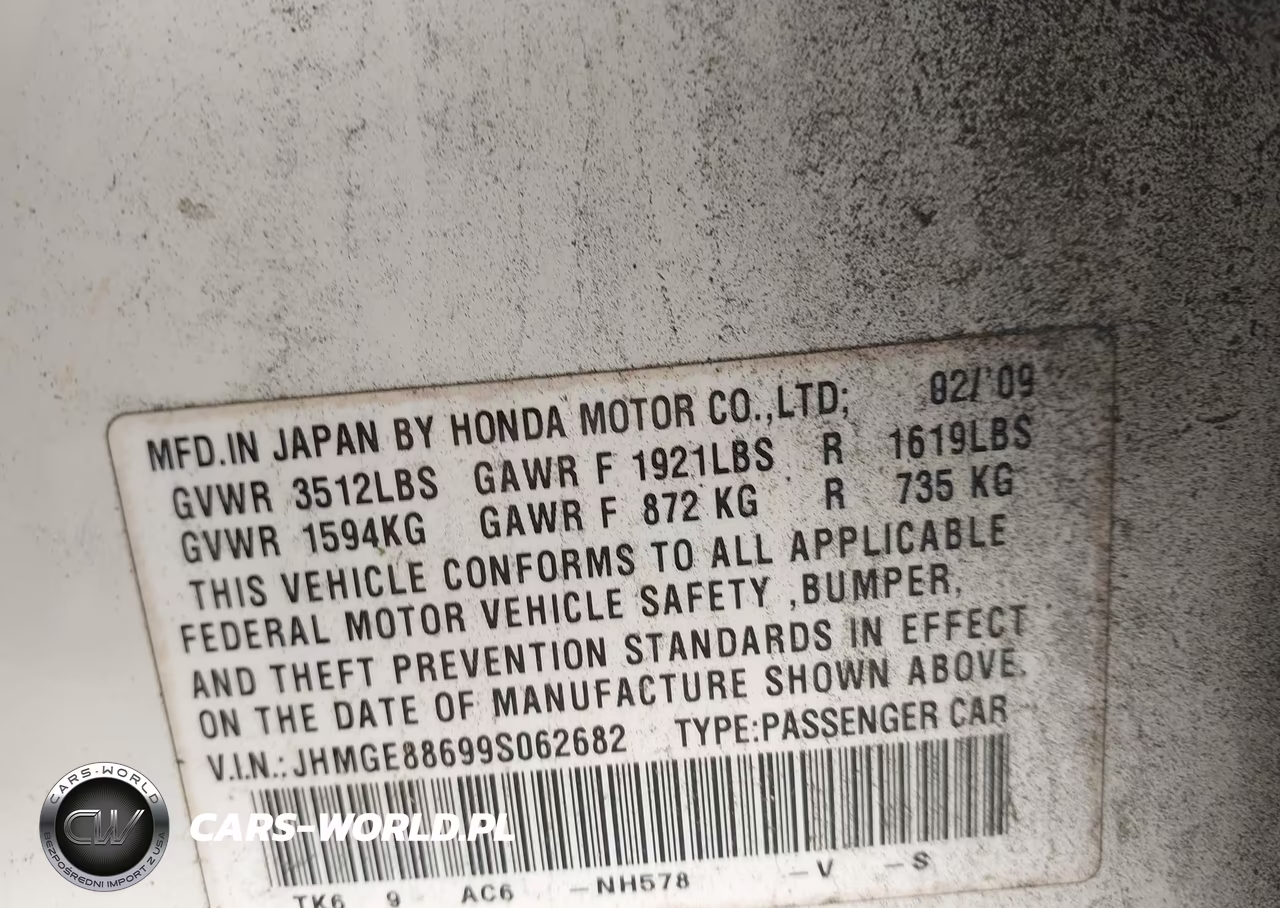 2009 Honda Fit Sport VIN:JHMGE88699S062682 - 9