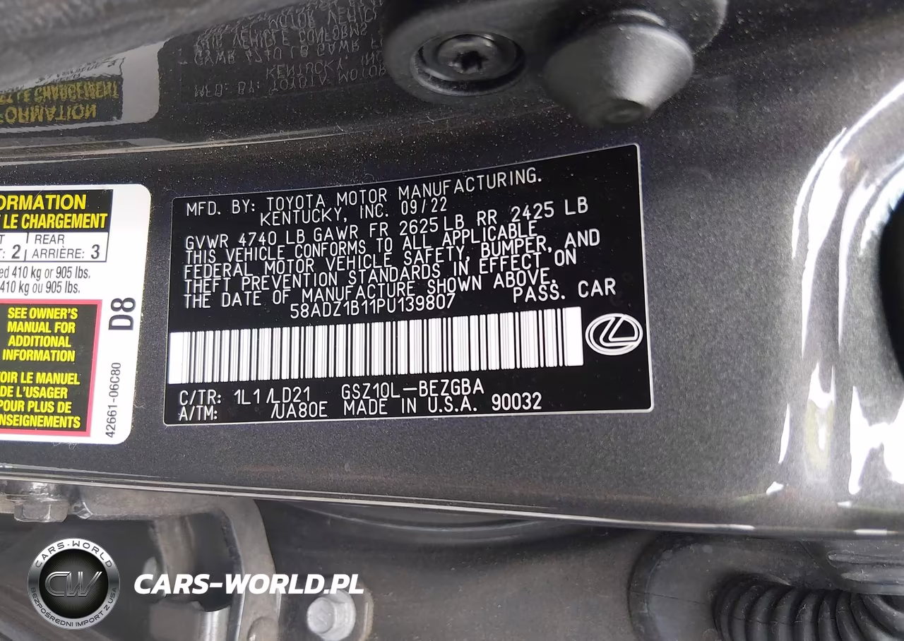 2023 Lexus Es 350 VIN:58ADZ1B11PU139807 - 9